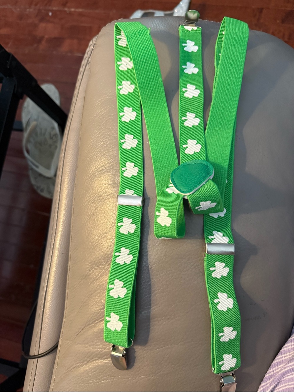 Green Shamrock  Suspenders
